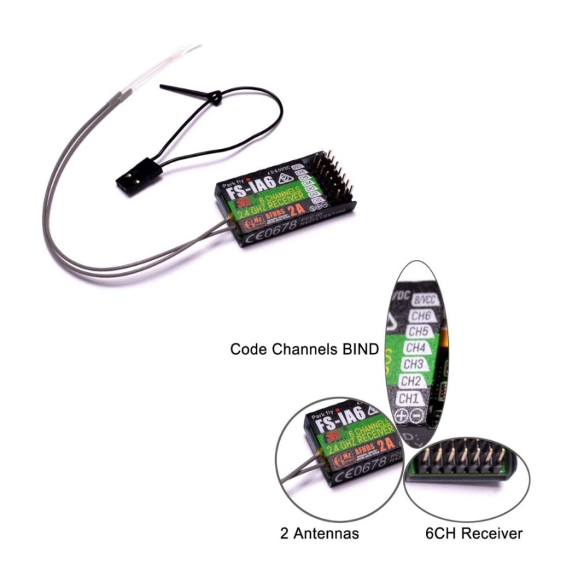 Flysky FS-IA6 Receiver 6CH Dua - Drone Battery Plate reseña y precio