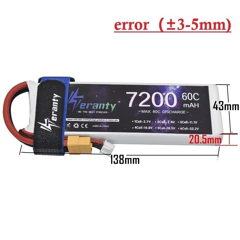 Upgrade 2S 7.4V 7200mAh 60C 6S - Drone Battery 6S reseña y precio