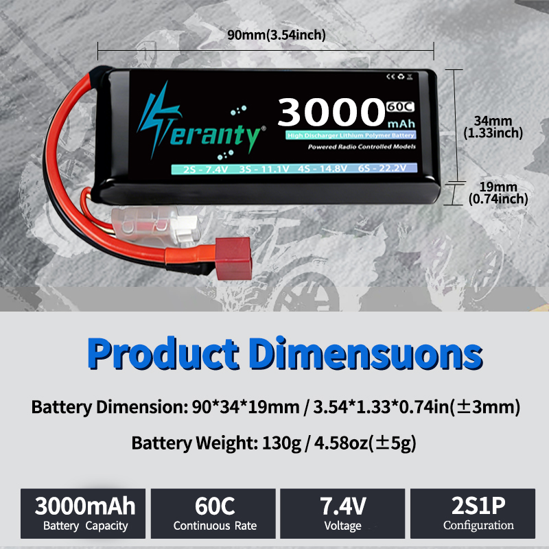 TERANTY 2S 3000mAh Lipo Batter - Drone Battery Plate reseña y precio