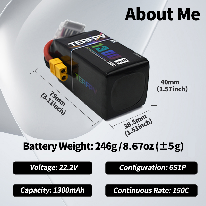 TERFPV Lipo Battery 6S 22.2V 1 - Drone Battery 6S reseña y precio