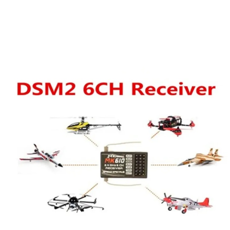 DSM2 MK610 AR6100 2.4G 6CH RC  - Drone Battery Plate reseña y precio