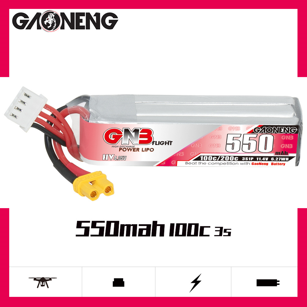 GNB HV 11.4V 550mAh 100C/200C  - Drone Battery 3S reseña y precio