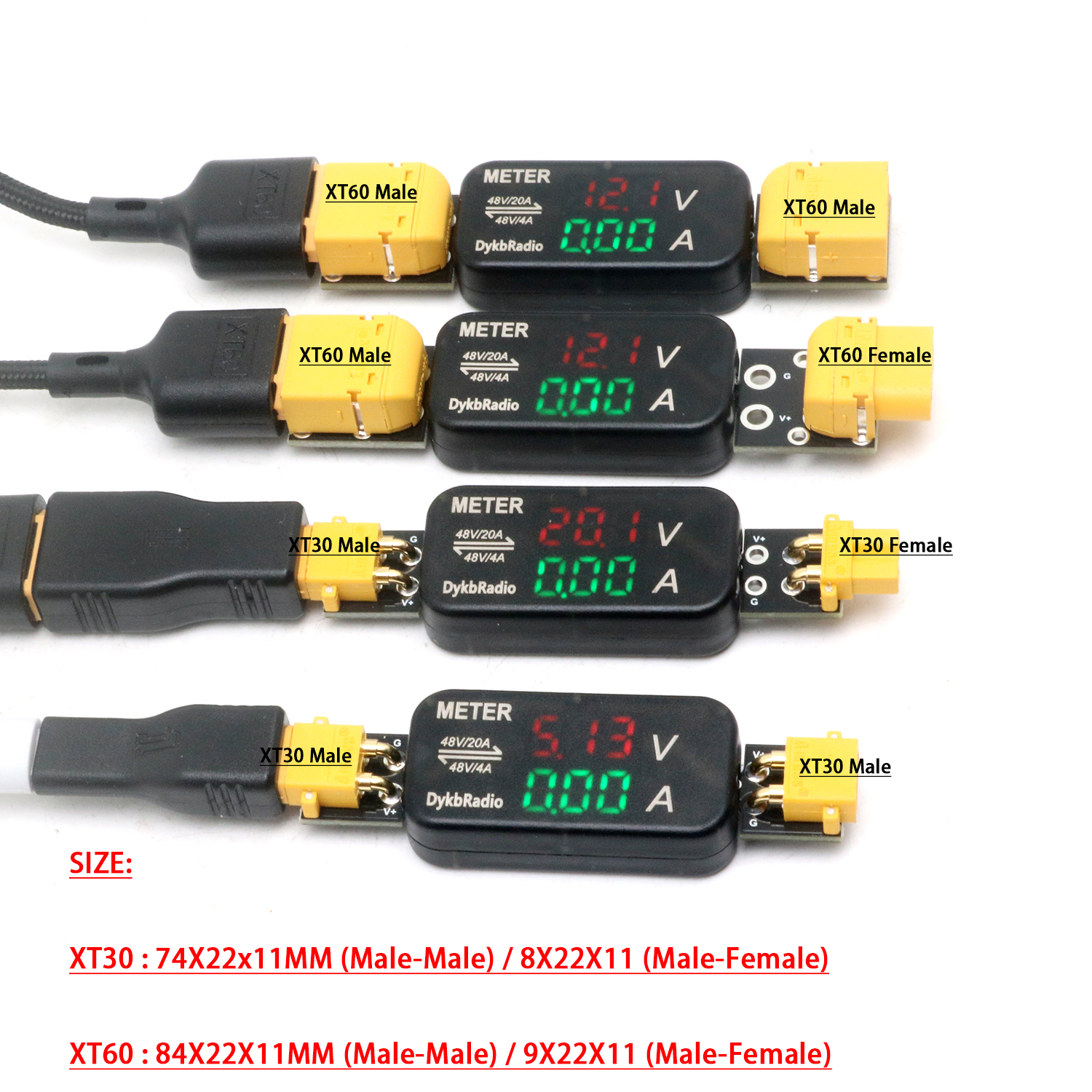 XT30/XT60 20A/4A DC Voltage Cu - Drone Battery Voltage Checker reseña y precio