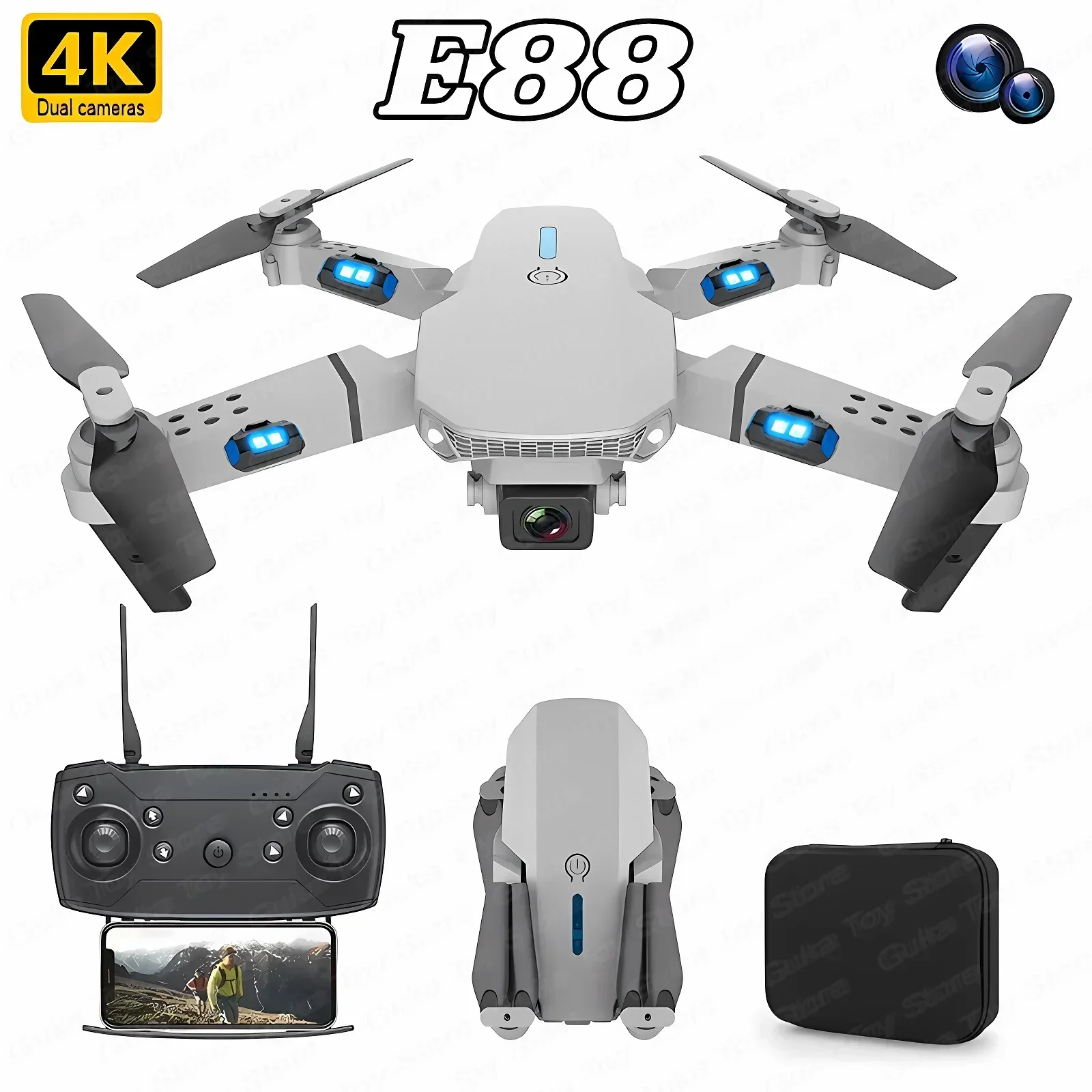 E88 Pro WIFI FPV Drone Wide An - Drone Battery Case reseña y precio