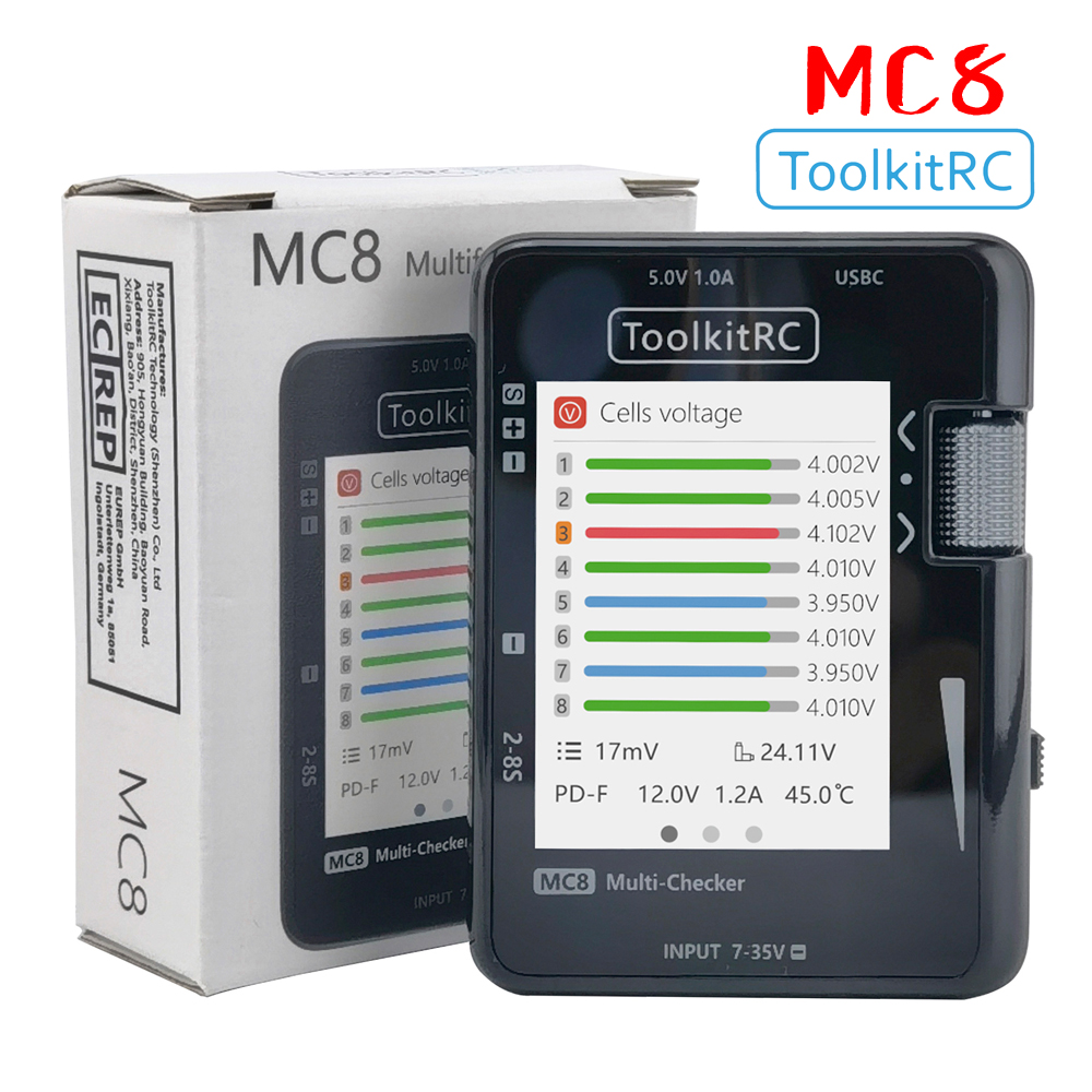 ToolkitRC MC8 SC100 Mini Size  - Drone Battery Voltage Checker reseña y precio