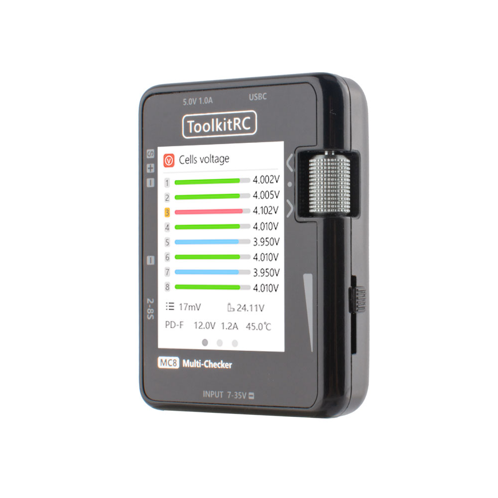 ToolkitRC MC8 SC100 Mini Size  - Drone Battery Voltage Checker reseña y precio