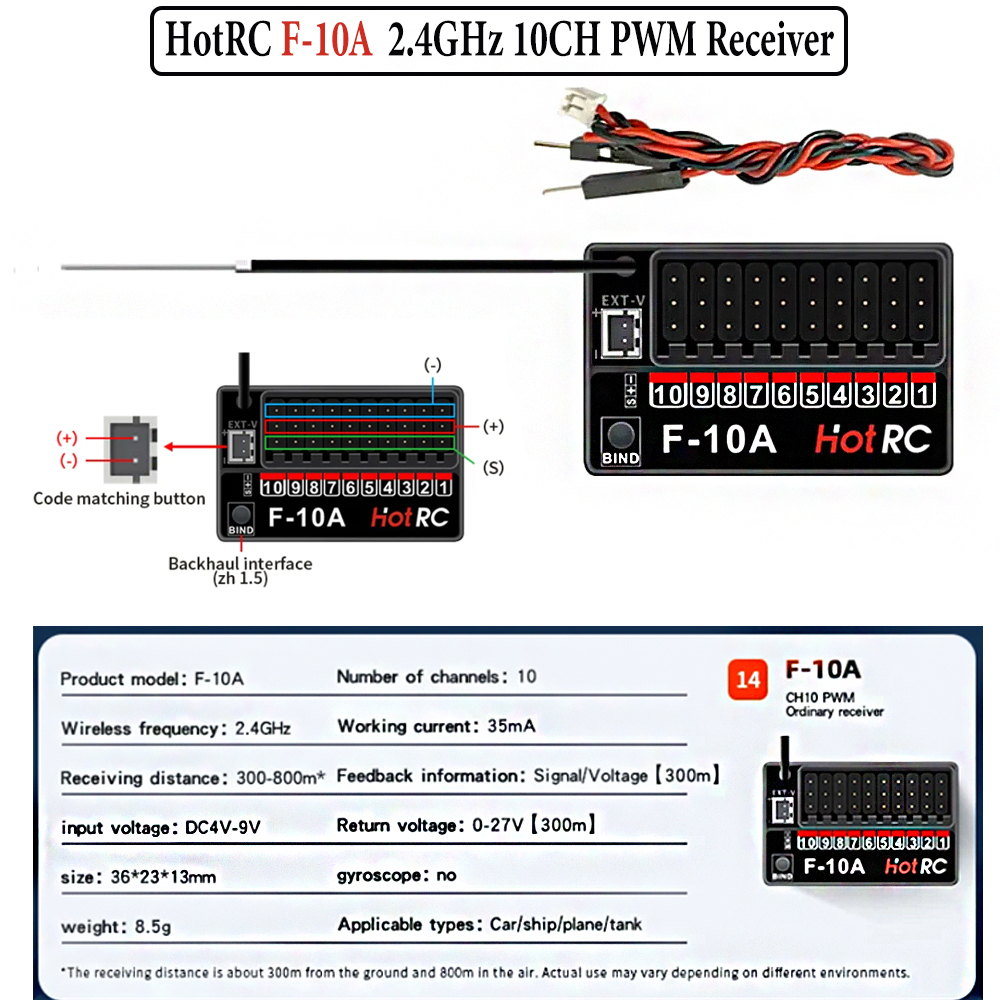 Hotrc Hot rc HT-10A HT10A 2.4G - Drone Battery Connector reseña y precio