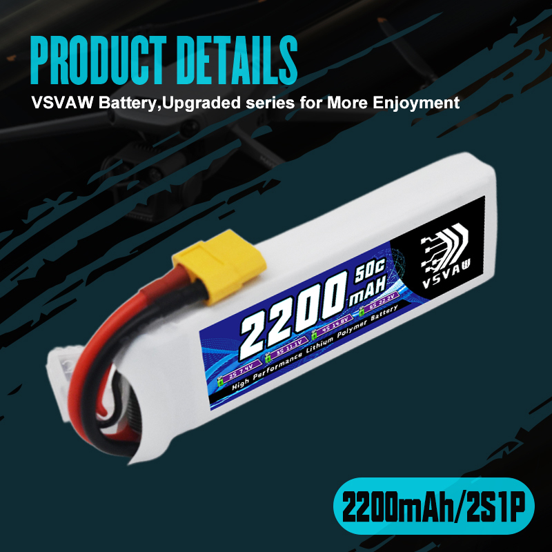VSVAW 7.4V 2200mah 2S Drone Li - Drone Battery Plate reseña y precio