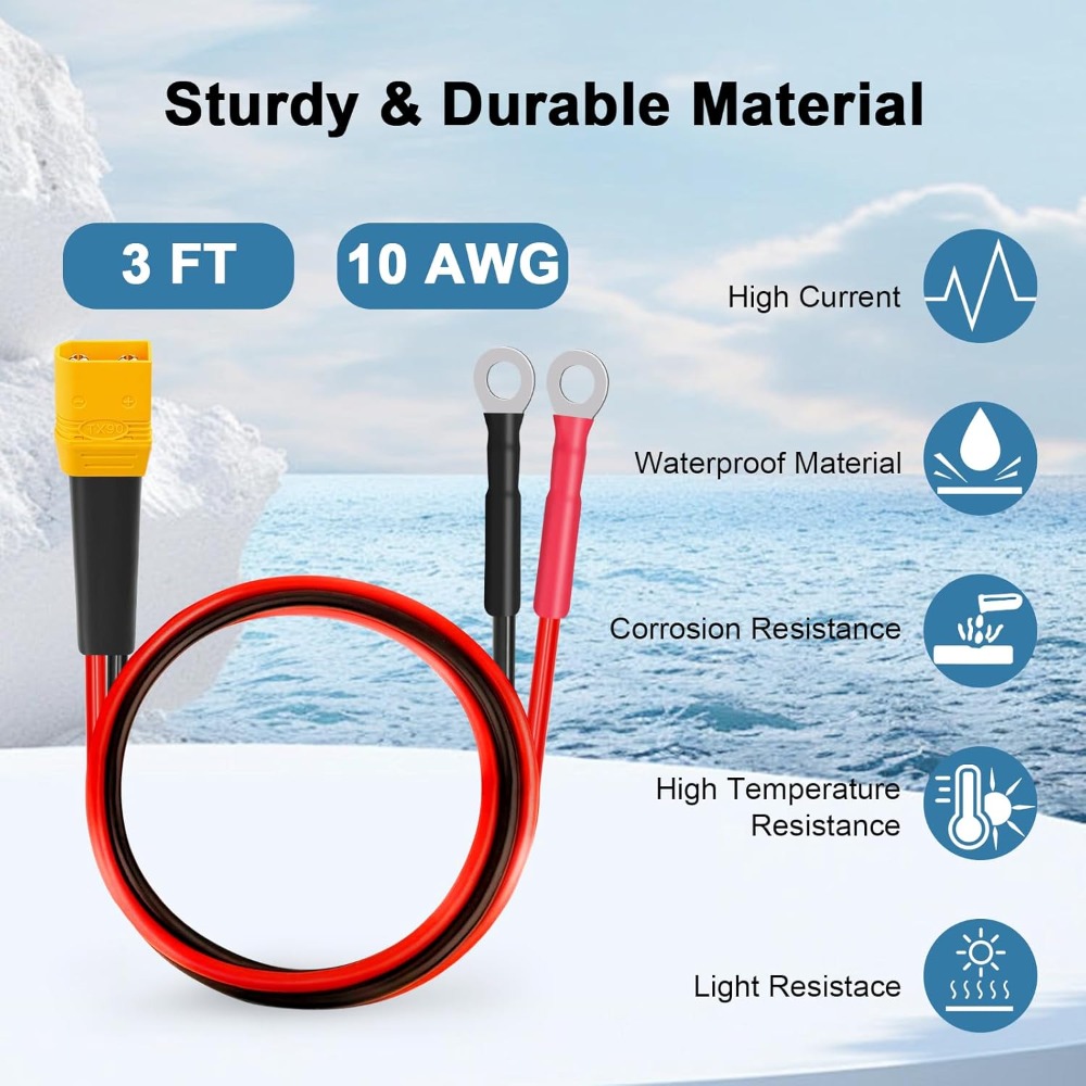 XT90 to O Ring Terminal Cable  - Drone Battery Connector reseña y precio