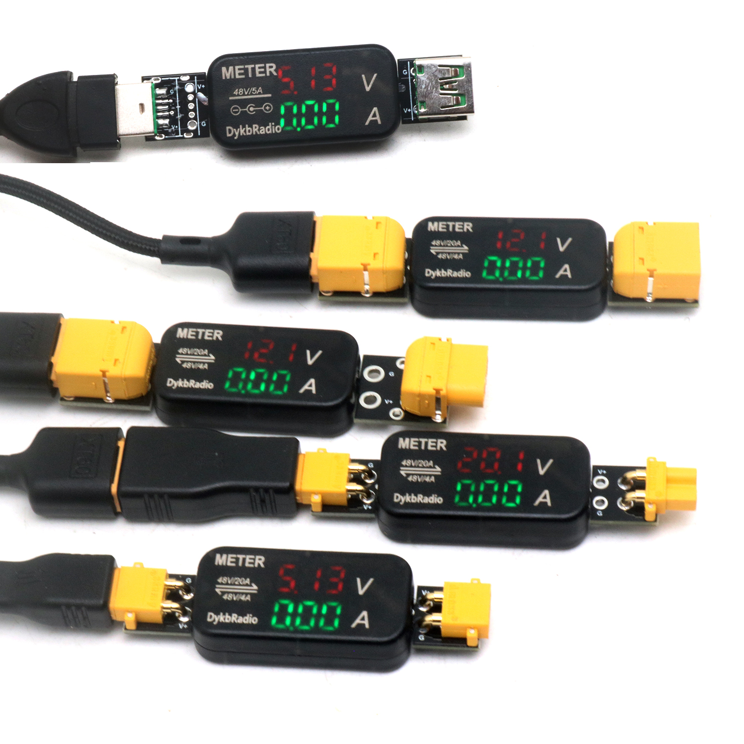 USB XT60 XT30 Voltmeter Ammete - Drone Battery Voltage Checker reseña y precio