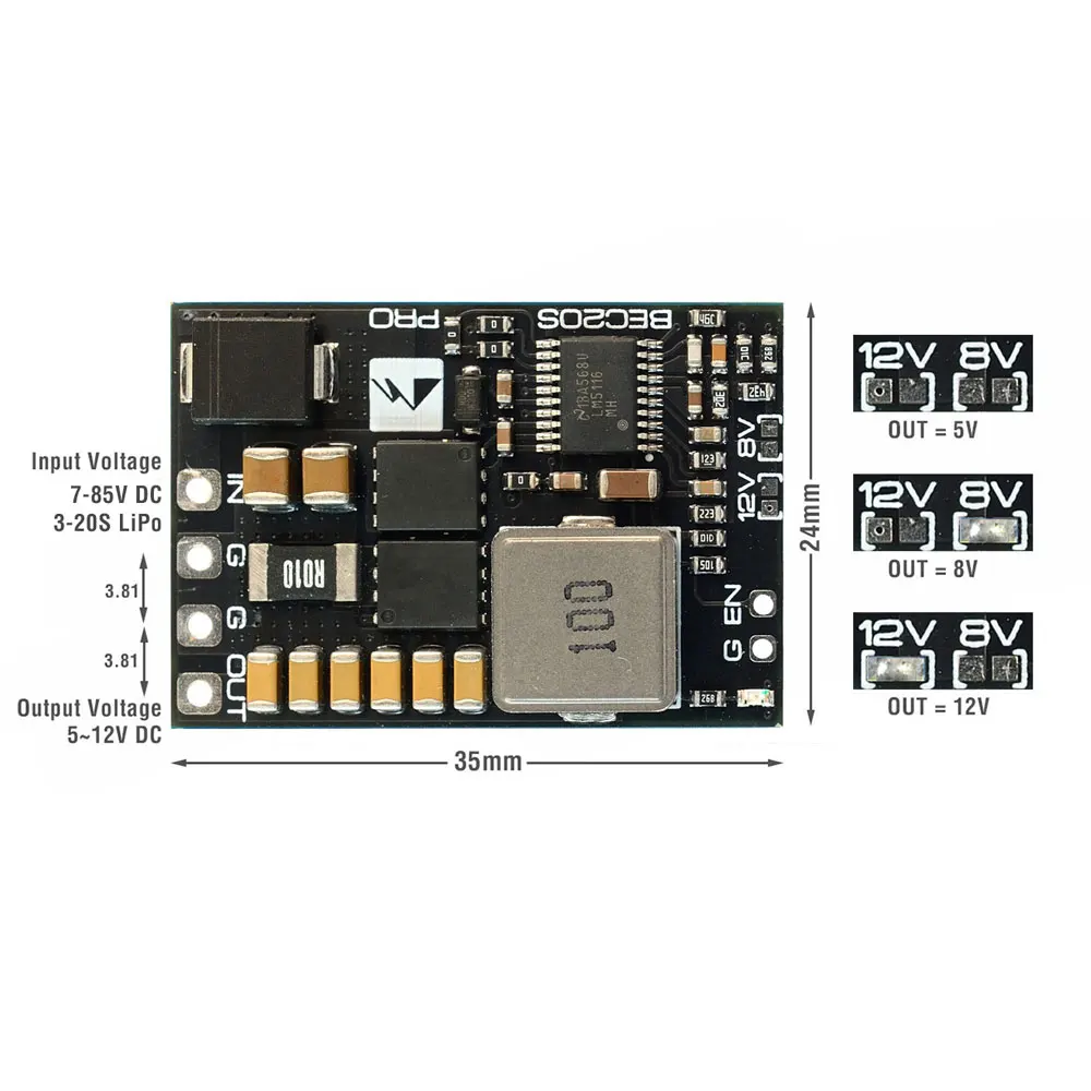 MatekSys BEC 20S-PRO 7-85V to  - Drone Battery High Voltage reseña y precio