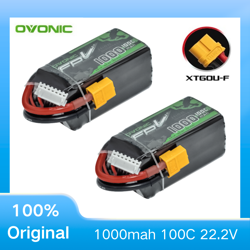 2Pcs OVONIC 1000mAh 100C 22.2V - Drone Battery 6S reseña y precio