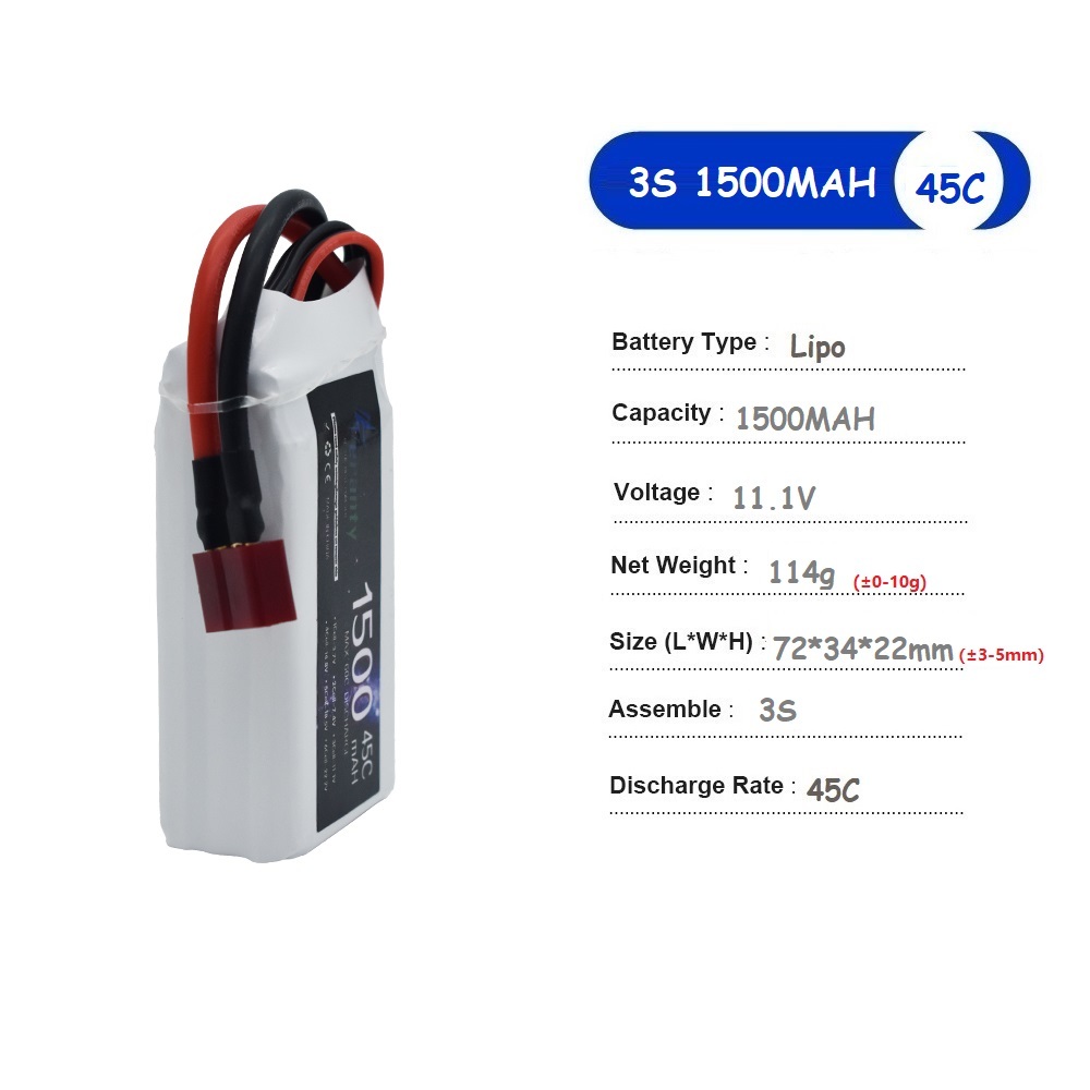 11.1V LiPo Battery 3S 1500mah  - Drone Battery 3S reseña y precio