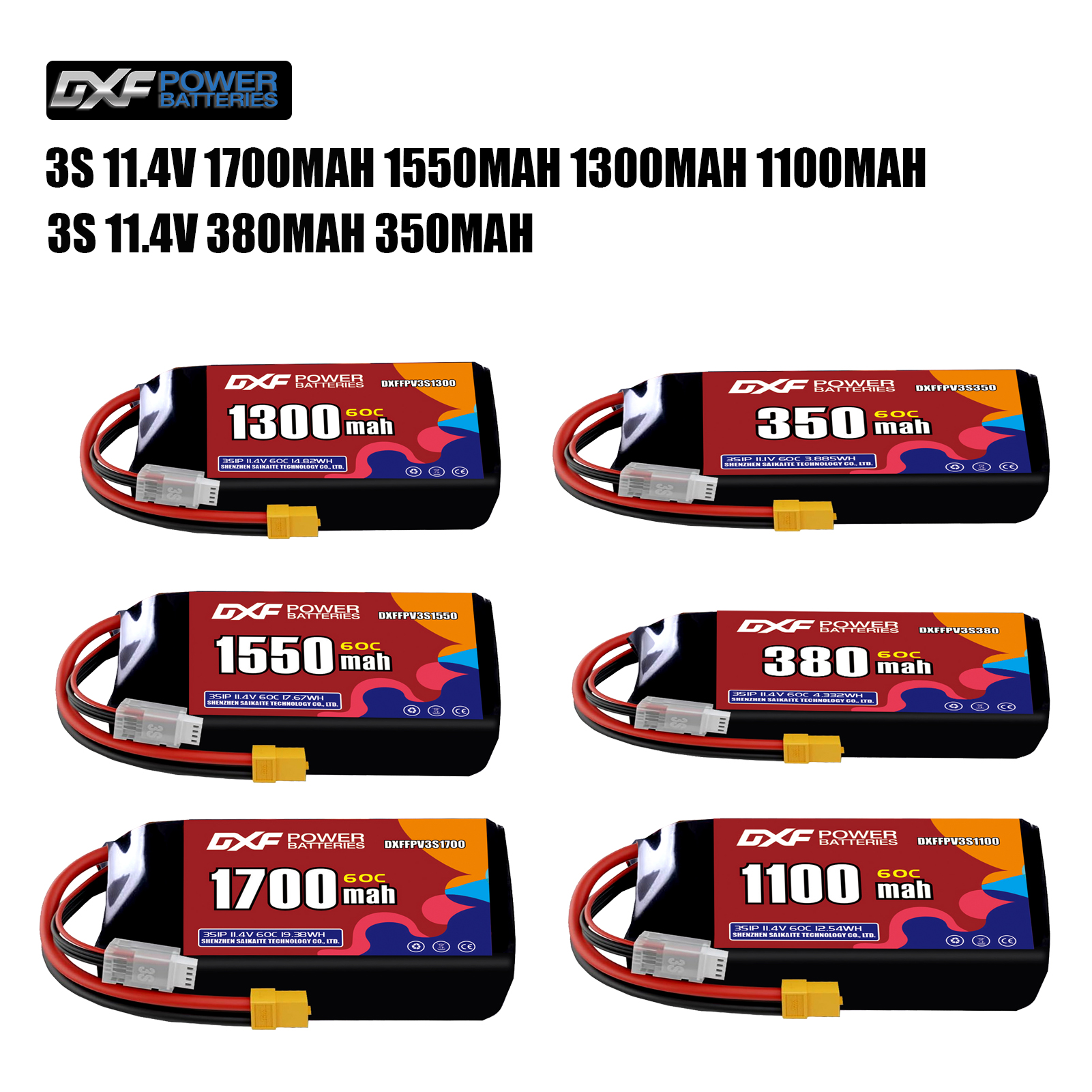 DXF Lipo 3S Battery 11.4V 1700 - Drone Battery 3S reseña y precio